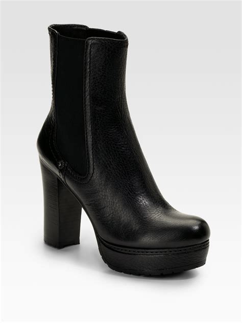 prada lug-sole leather ankle boots